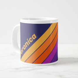 Vintage Druv Regnbågsränder med namn Jumbo Mugg