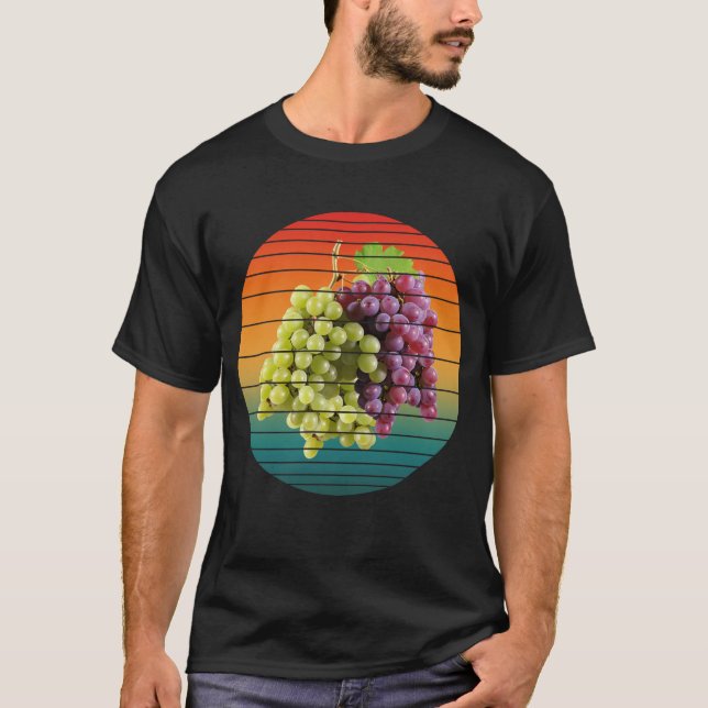 Vintage druvfrukter mat hälsosam vegan t shirt (Framsida)