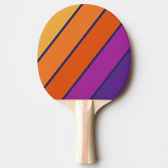 Vintage Druvregnbåge Djärv Randig Pingisracket (Framsidan)