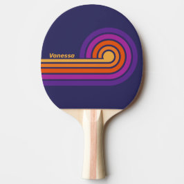 Vintage Druvregnbågsränder med namn Pingisracket