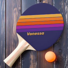 Vintage Druvva Regnbågsrandig med Namn Pingisracket