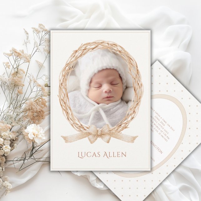 Vintage Druvvin Neutral Födelseannons Inbjudningar (Skapare uppladdad)