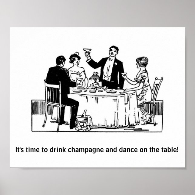 Vintage - Dryckchampagne & Dance Poster (Framsidan)
