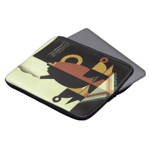 Vintage drycker drycker kaffekanna med koppar laptop sleeve