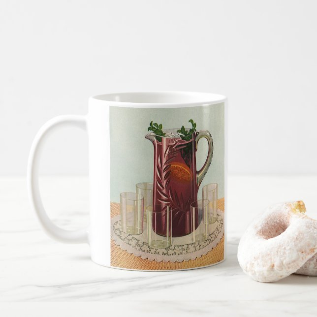 Vintage drycker och drycker, kanna Sangria Kaffemugg (Med munk)