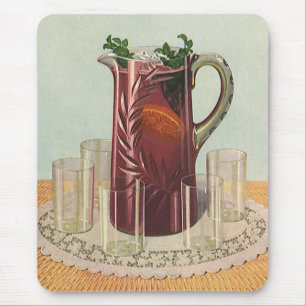 Vintage drycker och drycker, kanna sangria musmatta
