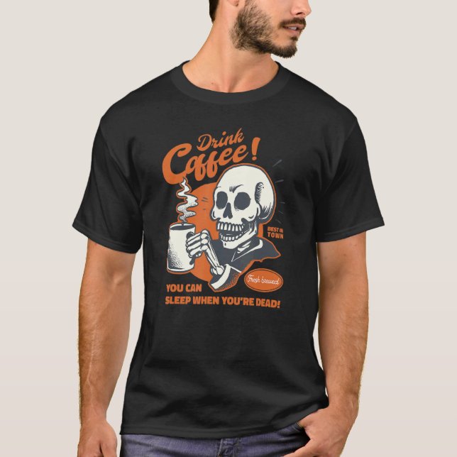Vintage Dryckkaffe 1 T Shirt (Framsida)