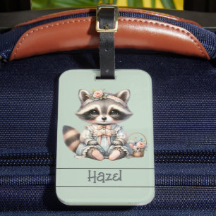 Vintage DTagecore Raccoon Pastel Bagagebricka