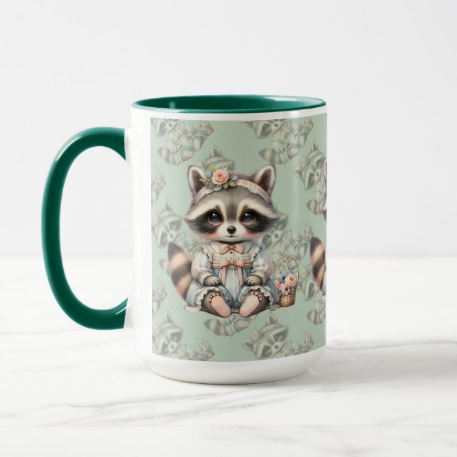 Vintage DTagecore Raccoon Pastel Mugg (Vänster)