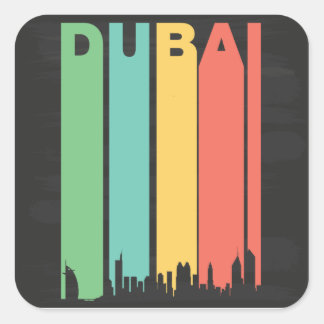 Vintage Dubai Cityscape Fyrkantigt Klistermärke