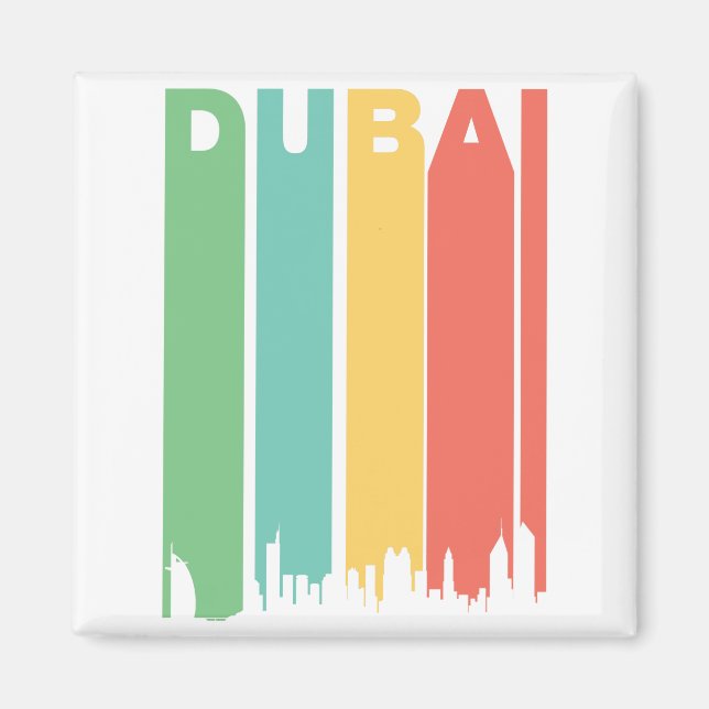 Vintage Dubai Cityscape Magnet (Framsidan)