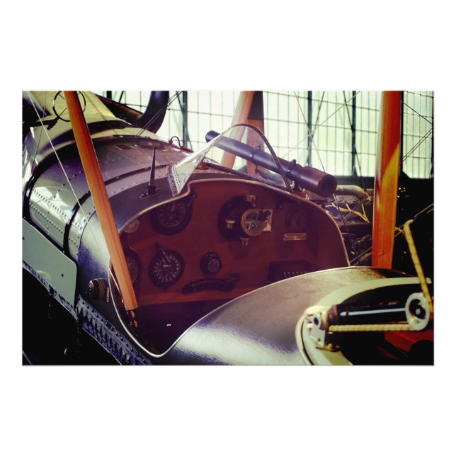 Vintage dubbeldäckad cockpit fototryck (Framsidan)