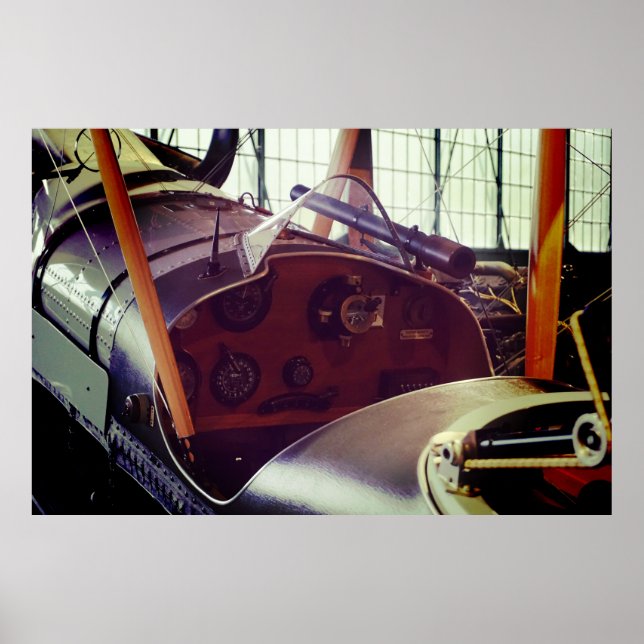 Vintage dubbeldäckad cockpit poster (Framsidan)