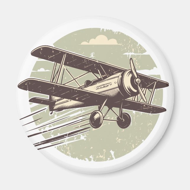 Vintage dubbeldäckad flygare magnet (Framsidan)