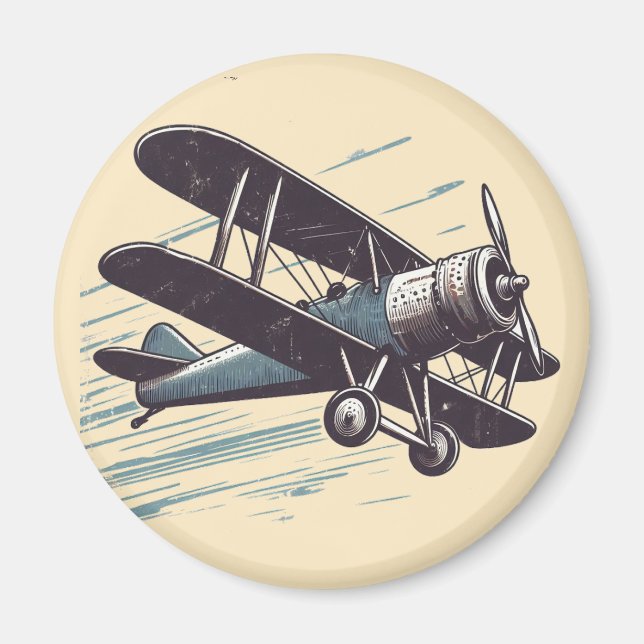 Vintage dubbelplansflygare magnet (Framsidan)