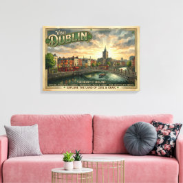 Vintage Dublin-resemalj Canvastryck
