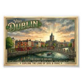 Vintage Dublin-resemalj Fototryck