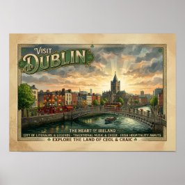 Vintage Dublin-resemalj Poster
