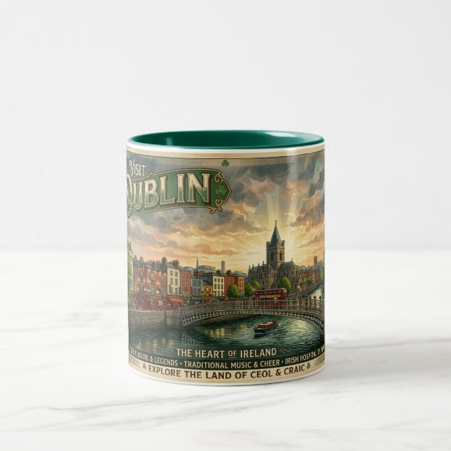 Vintage Dublin-resemalj Två-Tonad Mugg (Center)