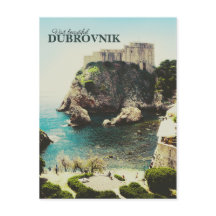 Vintage Dubrovnik-vykort - bakåtvänd design