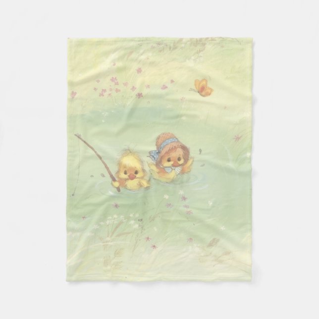 Vintage Duckies barnfilt  Fleecefilt (Framsidan)