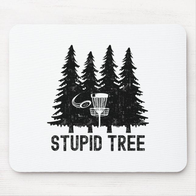 Vintage dumma träd rolig discgolfspelarcitat  musmatta (Framsidan)