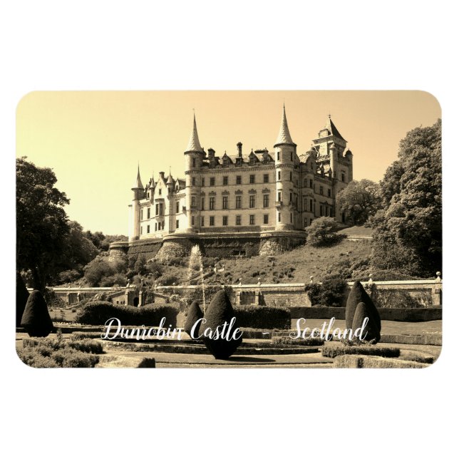 Vintage Dunrobin Castle Scotland Magnet (Horisontell)