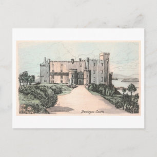 Vintage Dunvegan slott i Skottland Vykort