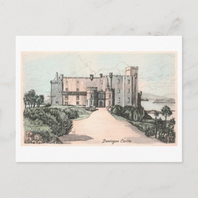 Vintage Dunvegan slott i Skottland Vykort (Framsida)