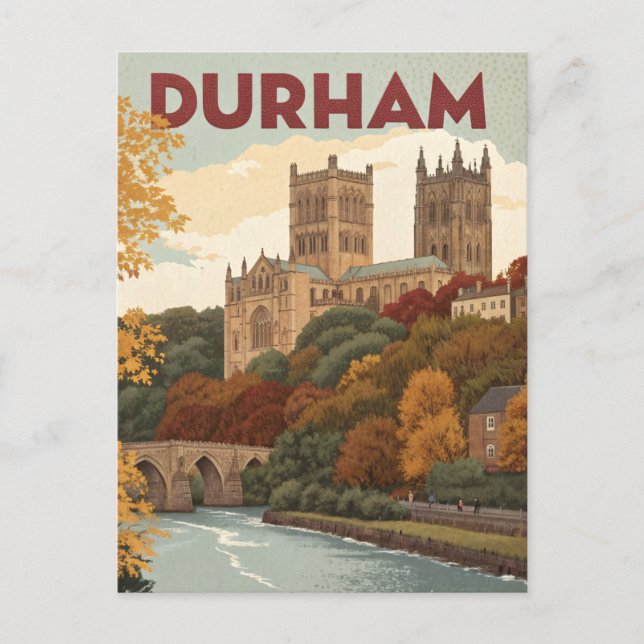 Vintage Durham Travel Vykort (Framsida)