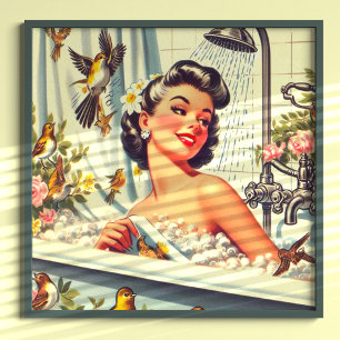 Vintage Dusch Pinuppa Poster