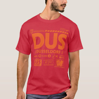 Vintage Dusseldorf DUS Flygplatskod Resedagar T Shirt