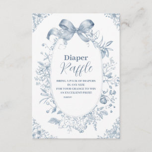 Vintage Dusty Blue Bow Raffle Diapper Tilläggskort