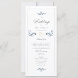 Vintage Dusty Blue-Bröllopsprogram