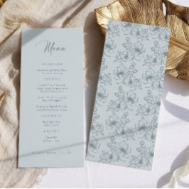 Vintage Dusty Blue Menu Meny