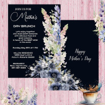 Vintage Dusty Blue Modern Typography Mors dag