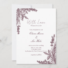 Vintage Dusty Lavender Herb Wedding  Inbjudningar