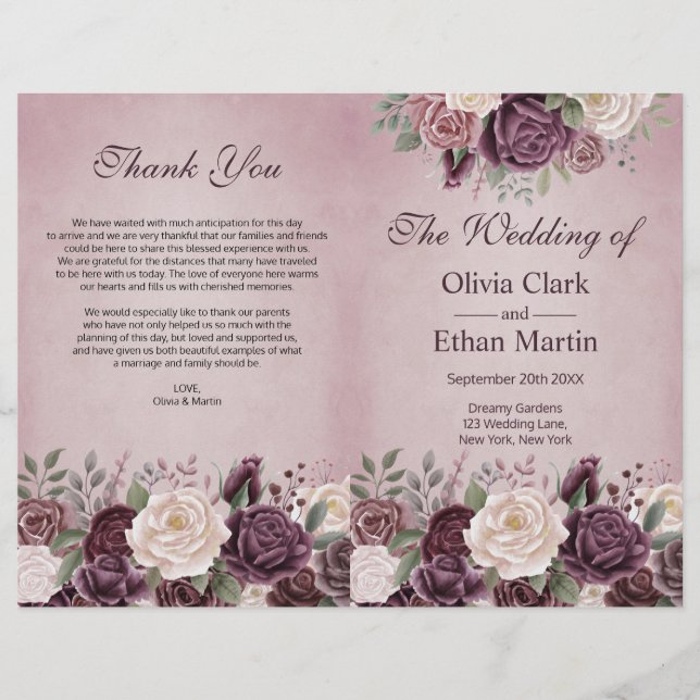 Vintage Dusty Ro Blooming Blommigt (Framsida)