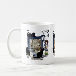 Vintage Dutch Artist & svarta katter All-over-Prin Kaffemugg