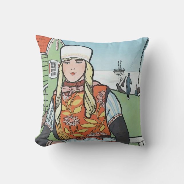 Vintage Dutch Girl Kudde (Framsida)