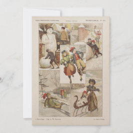 Vintage Dutch Ice Skating-julkort, c. 1900-talet
