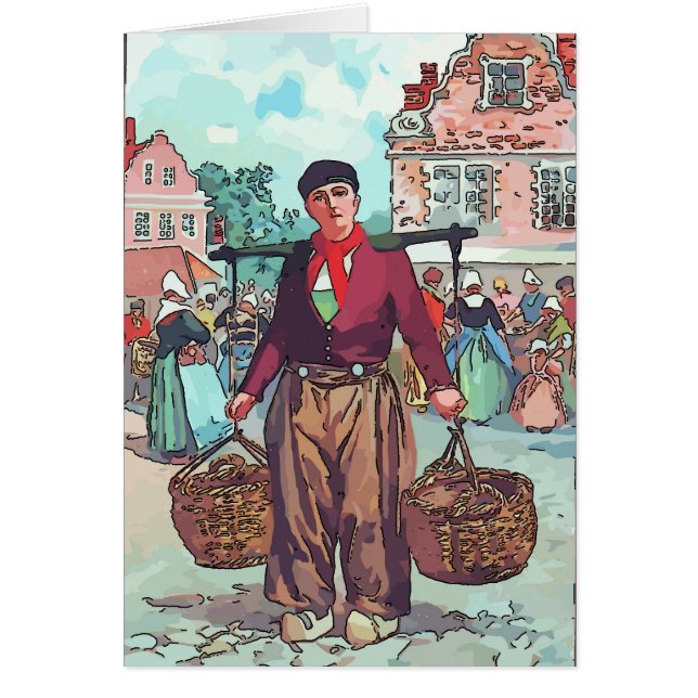 Vintage Dutch Man Hälsningskort (Framsidan)