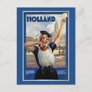 Vintage Dutch Travel Poster Vykort