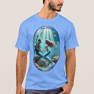 Vintage Dyka Diver med Sjöjungfru-URM T Shirt