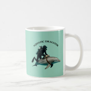 Vintage Dyka Diver Riding a Dolphin URM Kaffemugg