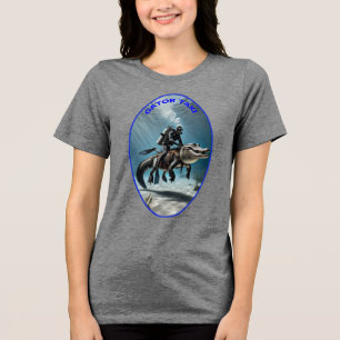 Vintage Dyka Diver Riding an Alligator URM T Shirt