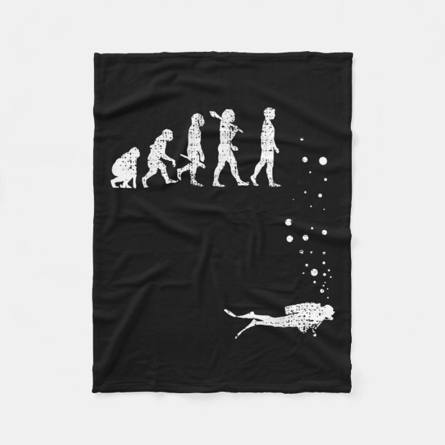 Vintage Dyka Evolution Funny Diver Gift Di Fleecefilt (Framsidan)