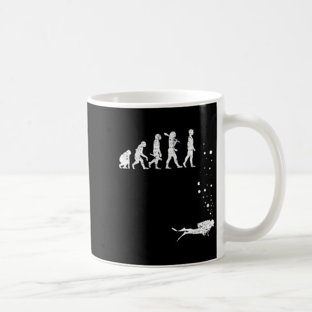 Vintage Dyka Evolution Funny Diver Gift Di Kaffemugg (Höger)