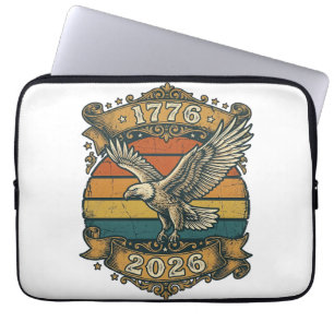 Vintage Eagle 1776 2026 Skjorta Patriotisk Retro D Laptop Fodral