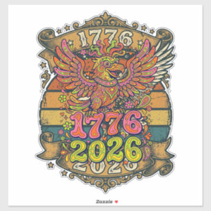 Vintage Eagle 1776 2026 Tröja Bubble Patriotisk Klistermärken